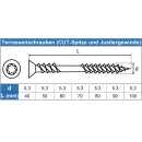 Terrassenbauschrauben TBS-Drill mit Innensechrund und Schneidkerbe Edelstahl A2 technische Zeichnung