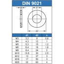 Große Unterlegscheiben DIN 9021 Polyamid PA technische Zeichnung