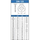 Unterlegscheiben DIN 125 Polyamid PA technische Zeichnung